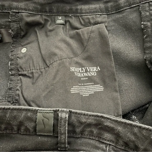 Simply Vera Vera Wang Jeans Skinny Stretch Denim Size 14 Black - Picture 7 of 14